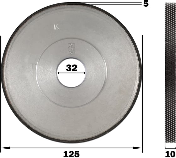 Круг алмазный шлифовальный 1А1 125x10x5х32 мм, 100/80 АС6 В2-01 100% КристАл Лтд 31515 картинка