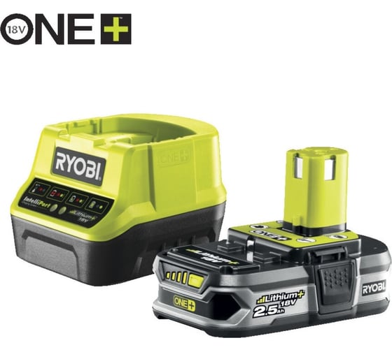 Набор Ryobi ONE+ RC18120-125 5133003359 аккумулятор (18 В; 2.5 А*ч; Li-Ion) и зарядное устройство RC18120 картинка