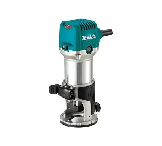 Кромочный фрезер Makita 710 Вт, 10000-34000 об/мин,цанга 6 и 8 мм, копировальная втулка 10 мм, параллельный упор, адаптер пылеудаления, ключи – 2 шт RT0702C картинка