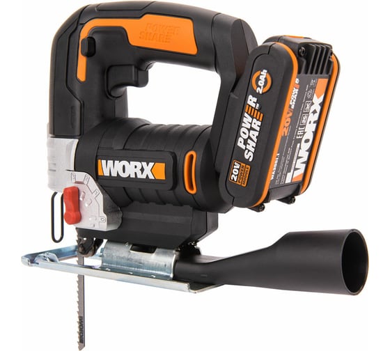 Аккумуляторный лобзик WORX 20 В, 1×2 Ач, кейс WX543 картинка