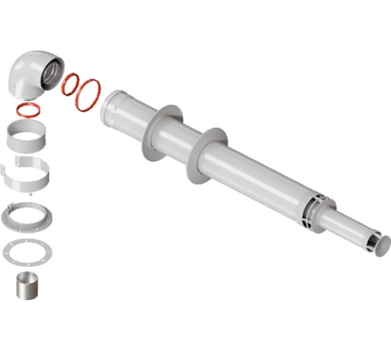 Комплект дымохода ROMMER антилед универсальный 60/100 – 1220 мм RCA-6010-251220 RG0091CSP6G22A картинка